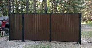Купить распашные ворота из профнастила Магадан, цена от 2719 руб.